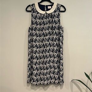 Anthropologie Cat-Print Collared Shift Dress Large
